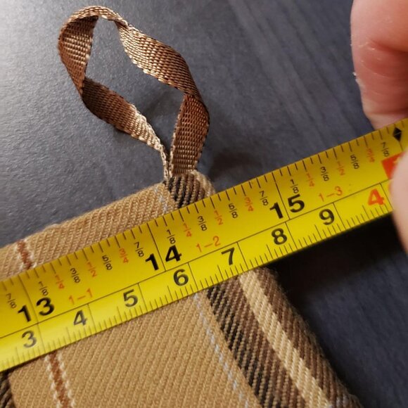 LAST CHANCE Vintage beige plaid virgin wool midi skirt medium - Picture 6 of 10